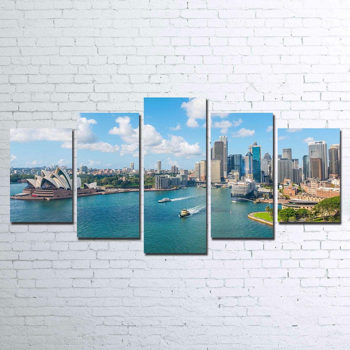 Sydney Skyline 5 Piece Wall Art