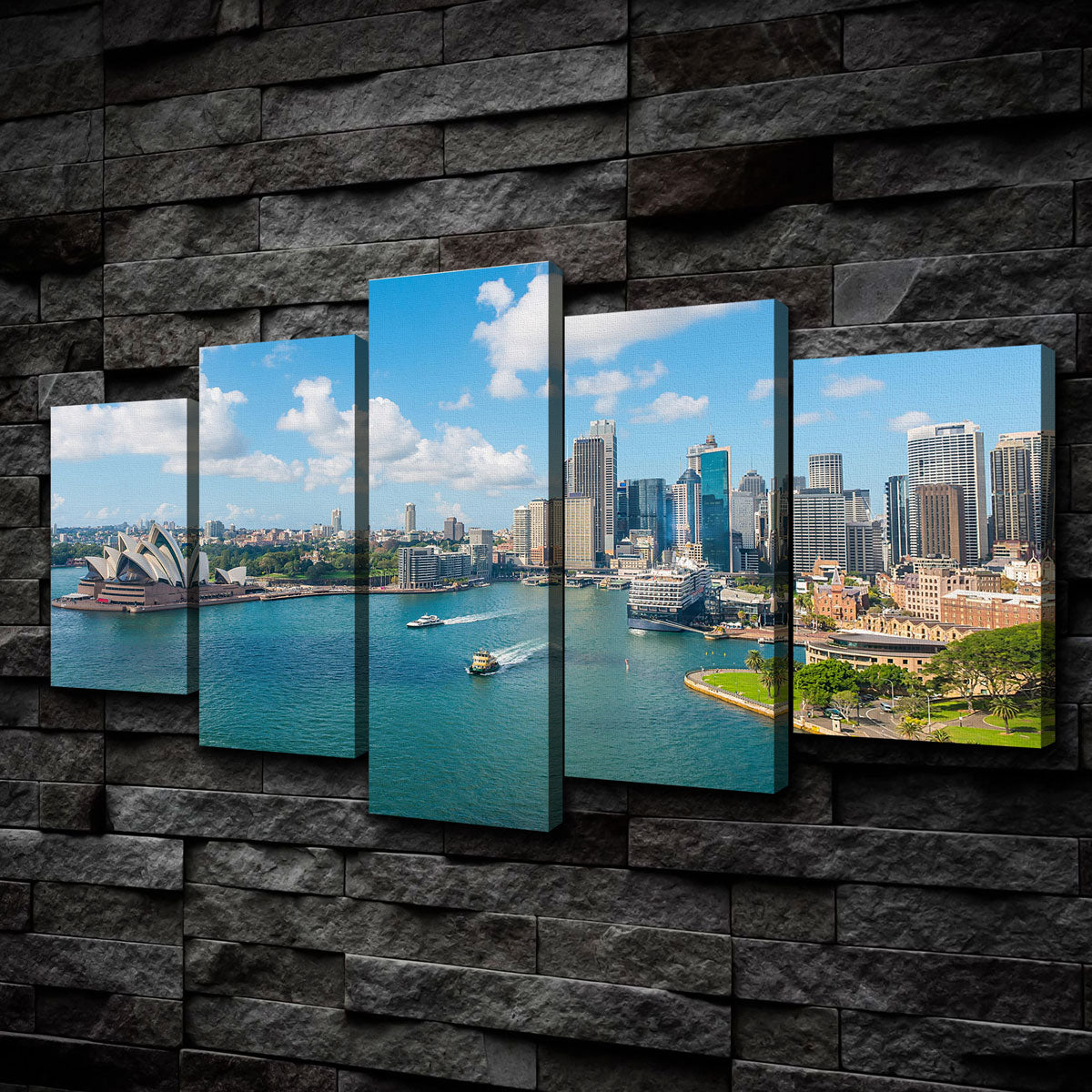 Sydney Skyline 5 Piece Canvas Set