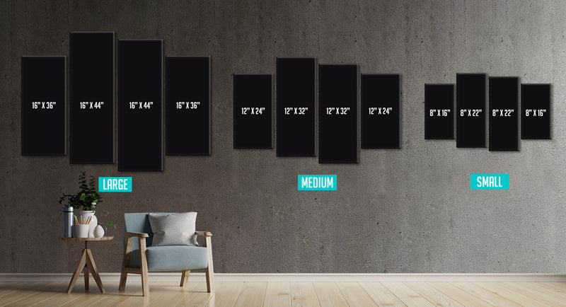 Four Piece Canvas Print Sizing Guide